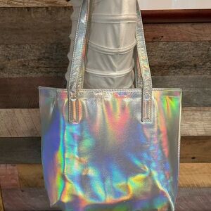NWOT-CHI for Ulta Beauty Silver Holigraphic Tote Bag